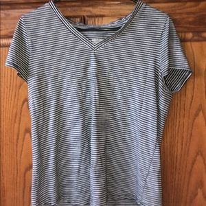 Black and white v-neck